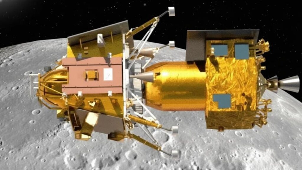 Chandrayaan-3 spacecraft in lunar orbit, demonstrating self-directed maneuver