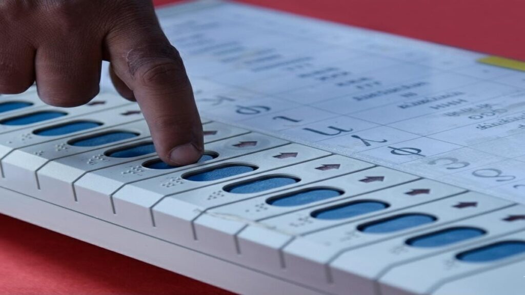 Polling booth scene affected by voting machine malfunction in Pulppally and Meppadi