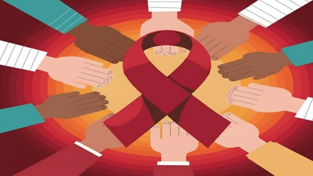 Graph showing rising AIDS cases among youth in Kerala with a health department warning.