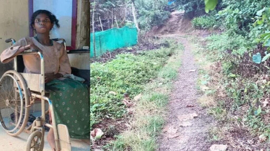 A tribal woman lying on a cot with limited mobility as her family struggles with financial and medical challenges.